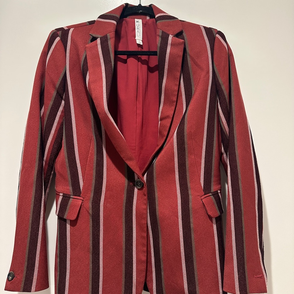 Mural Multicolor Striped Blazer